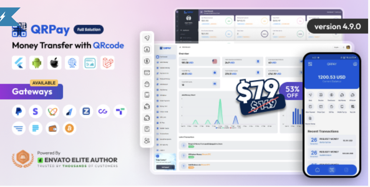 QRPay - Money Transfer with QR Code Full Solution