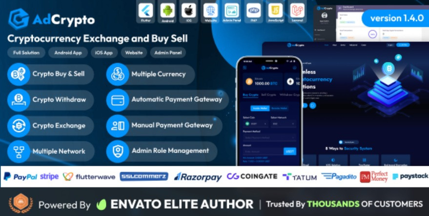 AdCrypto - Cryptocurrency Exchange and Buy Sell Full Solution