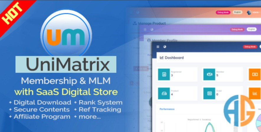 UniMatrix - Membership and MLM Script with SaaS Digital Store