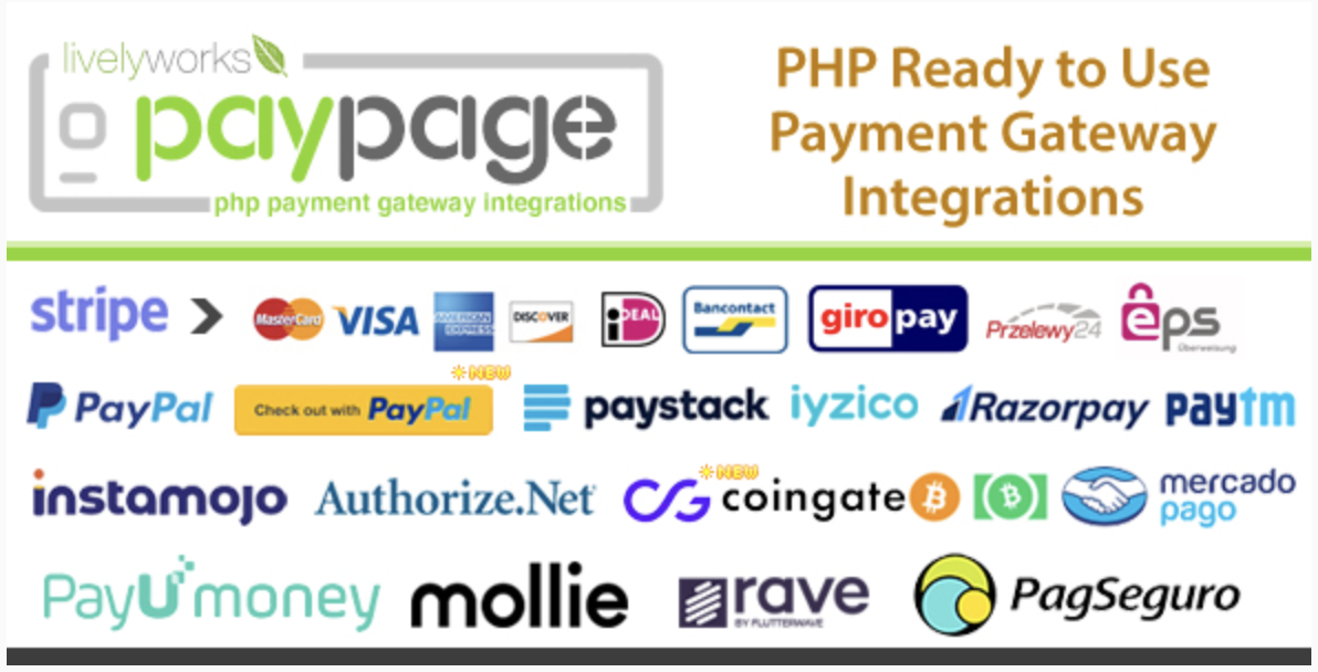 PayPage - PHP ready to use Payment Gateway Integrations - codeminta